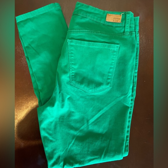 Green Crown & Ivy High Rise Skinny Pants Size 10 - Picture 2 of 7